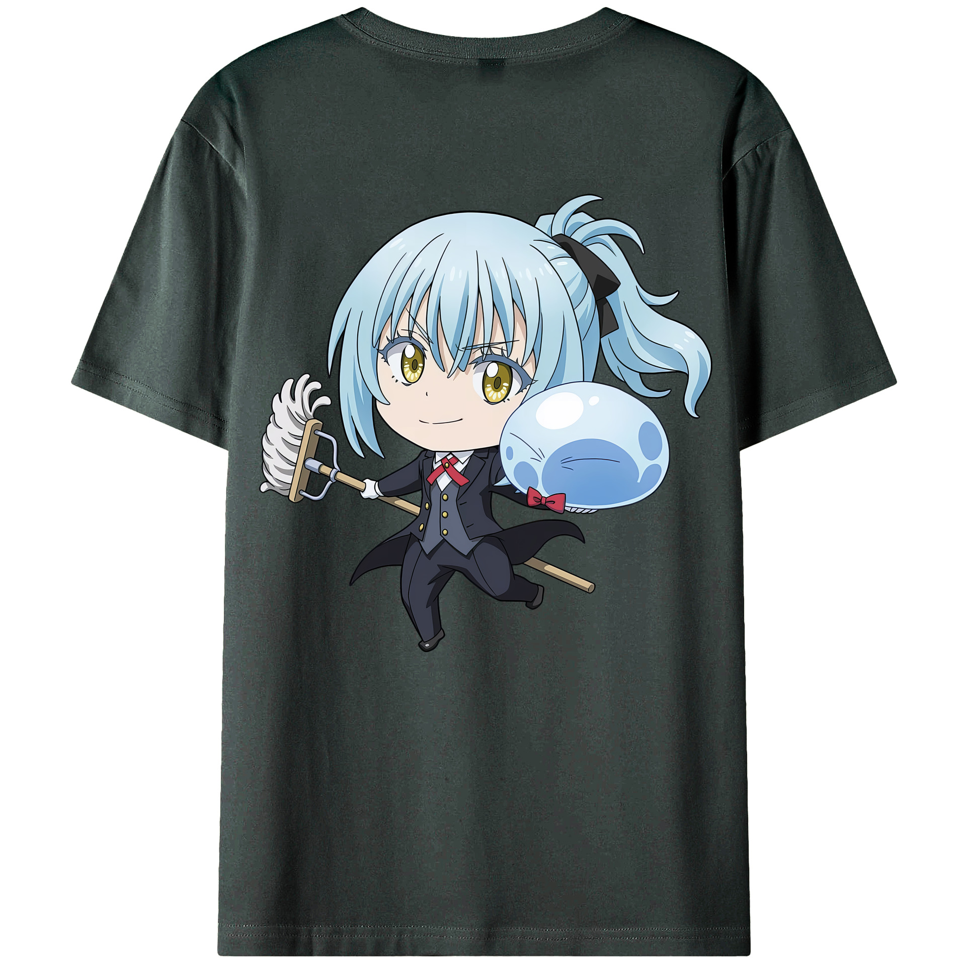 （画像用） 転スラ Regarding Reincarnated to Slime 綿100％ メンズ半袖Tシャツ（バックプリント） 通気性